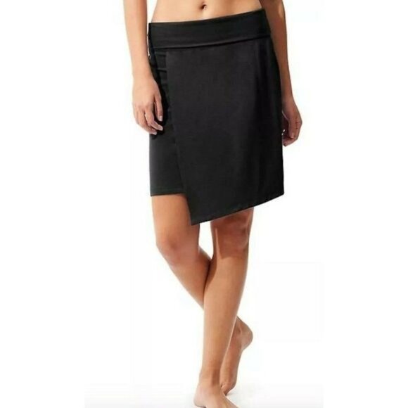 ✅ Athleta Seaside Fold Over Asymmetric Black Skirt S OUTDOOR WORKOUT YOGA - Picture 1 of 7